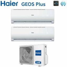 Haier - climatiseur inverter dual split série geos plus 9+12 avec 2u50meffra r-32 wi-fi intégré