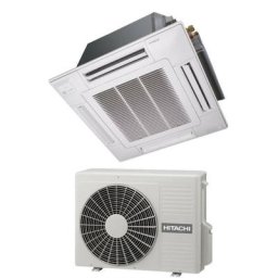 Climatiseur Hitachi cassette 4-way inverter 9000 btu rai-25rpe r-32 wi-fi optionnel avec grille