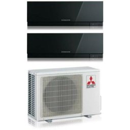 mitsubishi electric dual split inverter air conditioner series kirigamine zen black msz-ef 9+9 avec