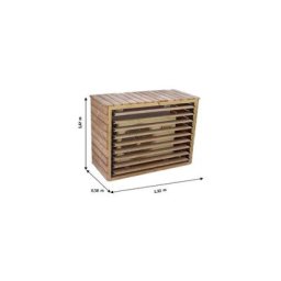 Habrita Cache climatiseur extérieur en bois grand format
