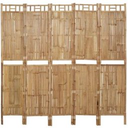 Cloison de séparation 5 panneaux Bambou 200x180 cm vidaXL - N/A