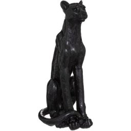 Statuette léopard en résine - Noir - h 90 cm - Collection Artifice - Livraison gratuite - Noir
