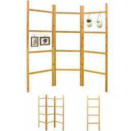 Paravent Interieur 3 Panneaux à Remplir 180x180 Brise Vue Mobile Étagère Plantes - braun