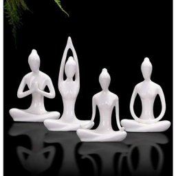 Méditation Yoga sculpture decoration, Family Decoration Ceramic Yoga statue, zen Yoga Gift Room