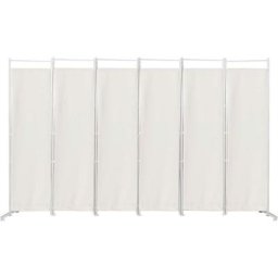 Paravent Intérieur à 6 Panneaux Pliable Détachables 300x 180 cm/Cloison de Séparation Cadre en Fer