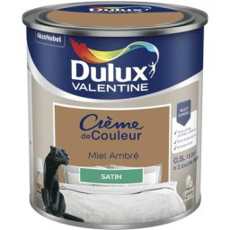 Peinture Crème De Couleur Satin Miel Ambré 0,5 l Dulux Valentine Miel Ambré