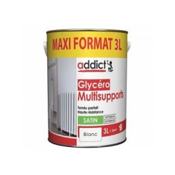 Peinture Laque multi-supports satinée 3 litres blanc - ADDICT