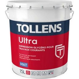 Peinture Tollens professionnelle Ultra Mat & Impression Votre teinte: Blanche - Conditionnement: 15