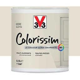 V33 - Peinture Multi-supports Colorissim Satin Ivoire 0,5 l - Ivoire
