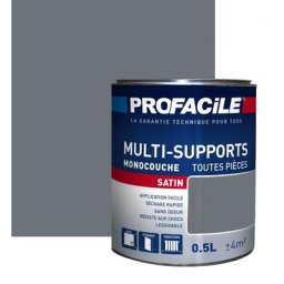 Peinture intérieure multi-supports Profacile Gris Anthracite 0.5 litre - Gris Anthracite
