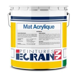 Peinture professionnelle mat, murs et plafonds, intérieur, résine acrylique - Mat Acrylique ECRAN