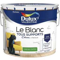 Peinture Le Blanc Tous Supports Crème de Peinture Dulux Valentine Satin Blanc 10 l - Blanc