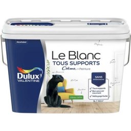Peinture Le Blanc Tous Supports Crème de Peinture Dulux Valentine Satin Blanc 5 l - Blanc