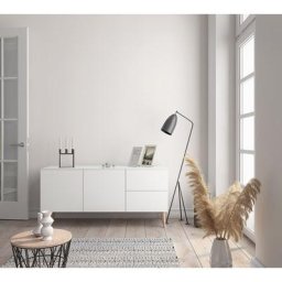 Papier peint cafe motif blanc 10.05 x 0.53 m - Blanc