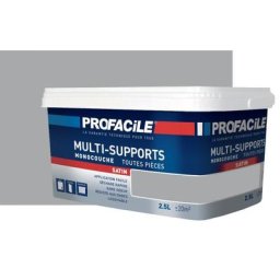 Peinture intérieure multi-supports Profacile Gris Ciment 2.5 litres - Gris Ciment