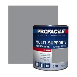 Peinture intérieure multi-supports Profacile Gris Loft 0.5 litre - Gris Loft