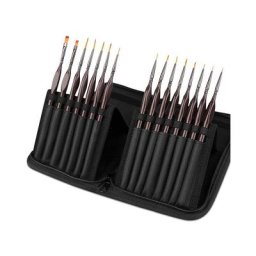 Ensemble de pinceaux de peinture de détail, Kit de pinceaux de peinture miniatures de 15 pièces,