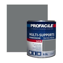 Peinture intérieure multi-supports Profacile Carbone 0.5 litre - Carbone