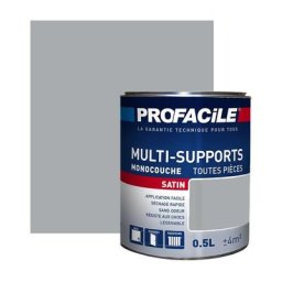 Peinture intérieure multi-supports Profacile Gris City 0.5 litre - Gris City
