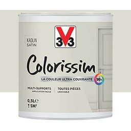 V33 - Peinture Multi-supports Colorissim Satin Kaolin 0,5 l - Kaolin