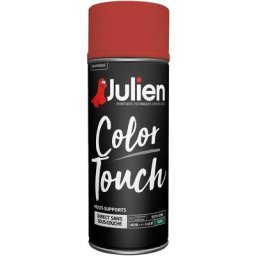 Peinture aérosol Color Touch multi-supports - Satin Rouge Feu - 400 ml Julien Rouge Feu