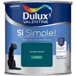 Peinture toutes pièces Dulux Valentine Si Simple Satin Le Bleu Canard 0,5 l - Le Bleu Canard