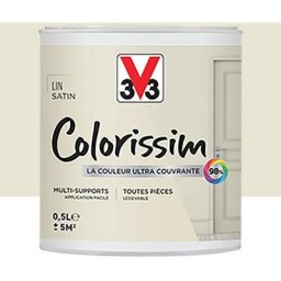 V33 - Peinture Multi-supports Colorissim Satin Lin 0,5 l - Lin