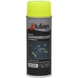 Peinture aérosol Phosphorescente - multi-supports - Jaune - 400 ml Julien Jaune