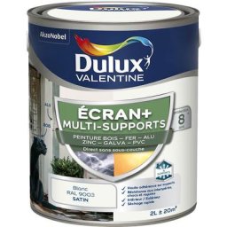Ecran+ multi-supports exterieure - Peinture en Phase Aqueuse Éxtérieur - Satin Blanc 2 l Dulux