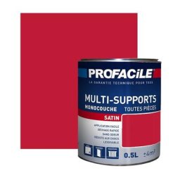 Peinture intérieure multi-supports Profacile Rouge Garance 0.5 litre - Rouge Garance