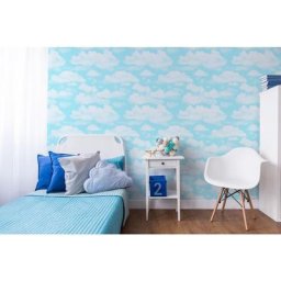 Papier peint support papier Nuages 1005 x 52cm Bleu - Bleu