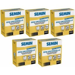 Lot de 5 colles en poudre pour papiers peints légers et lourds Semin Sem-Universelle - boite 250 g