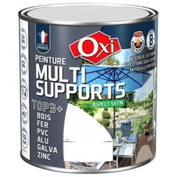 OXI - Peinture Multi Supports Noir Satin 0.5L - Noir