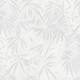Papier Peint fleuri blanc et gris Tapisserie feuillage gris pour salon, cuisine & plus Papier Peint
