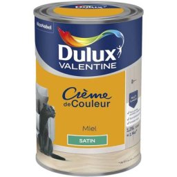 Peinture Crème De Couleur Satin Miel 1,25 l Dulux Valentine Miel