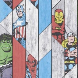 Papier peint Support Papier Marvel Bois 1005 x 52cm Multicolore - Multicolore