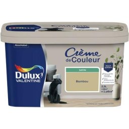 Peinture Crème De Couleur Satin Bambou 2,5 l Dulux Valentine Bambou