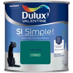Peinture toutes pièces Dulux Valentine Si Simple Satin Le Vert canard 0,5 l - Le Vert canard