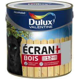 Dulux Valentine - Peinture Ecran+ Bois Satin Gris Franc 2 l Gris Franc