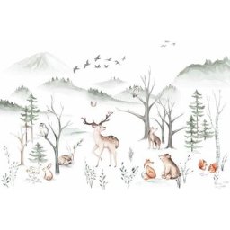 Komar - Papier peint panoramique intissée de Cozy Woods - Taille: 400 x 280 cm - coloré