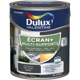 Ecran+ multi-supports exterieure - Peinture en Phase Aqueuse Éxtérieur - Satin Gris Anthracite 2 l