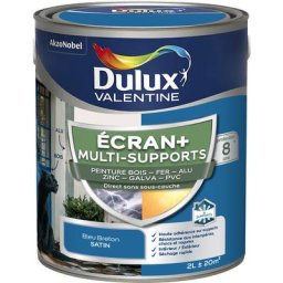 Ecran+ multi-supports exterieure - Peinture en Phase Aqueuse Éxtérieur - Satin Bleu Breton 2 l