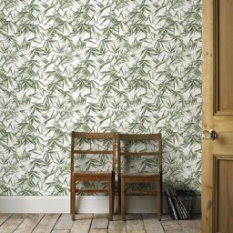 Superfresco Easy - Papier peint intissé Feuilles de Bambou 1005 x 52cm Vert, Blanc - vert blanc