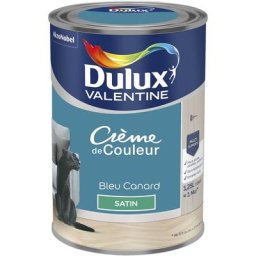 Peinture Crème De Couleur Satin Bleu Canard 1,25 l Dulux Valentine Bleu Canard