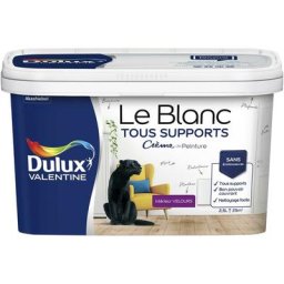 Peinture Le Blanc Tous Supports Crème de Peinture Dulux Valentine Velours Blanc 2,5 L - Blanc