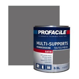 Peinture intérieure multi-supports Profacile Gris Zingue 0.5 litre - Gris Zingue