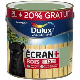 Peinture Ecran+ Bois Satin Vert Provence 2 l + 20 % Gratuit Dulux Valentine Vert Provence