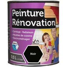 Batir Peintures - Peinture rénovation multi-surfaces boîte 0,5 l noir satin
