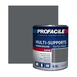 Peinture intérieure multi-supports Profacile Gris Ardoise 0.5 litre - Gris Ardoise