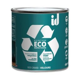 Peinture eco respectueuse velours bleu canard 500ML Id Paris bleu canard